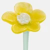 New HOFF MOUTHBLOWN CRYSTAL FLOWER YELLOW