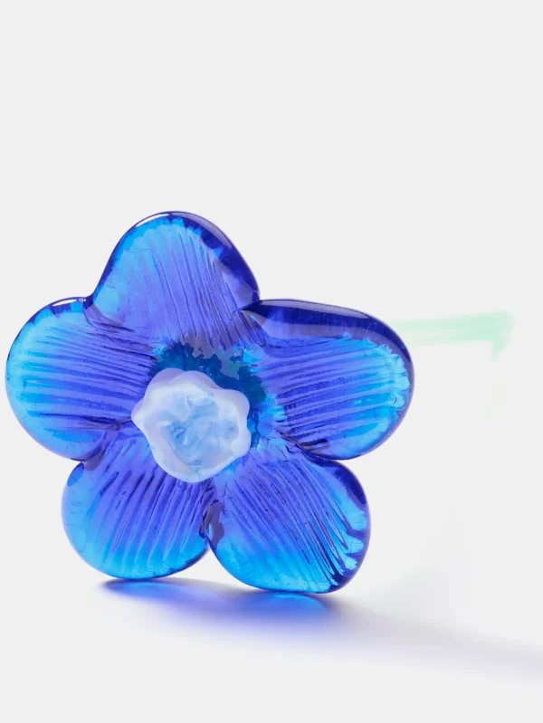 Sale HOFF MOUTHBLOWN CRYSTAL FLOWER BLUE