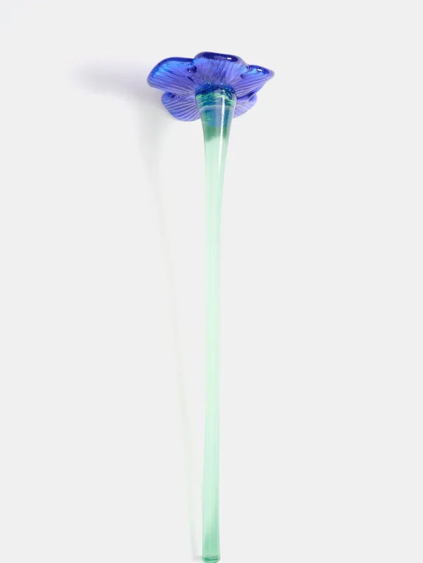 Sale HOFF MOUTHBLOWN CRYSTAL FLOWER BLUE