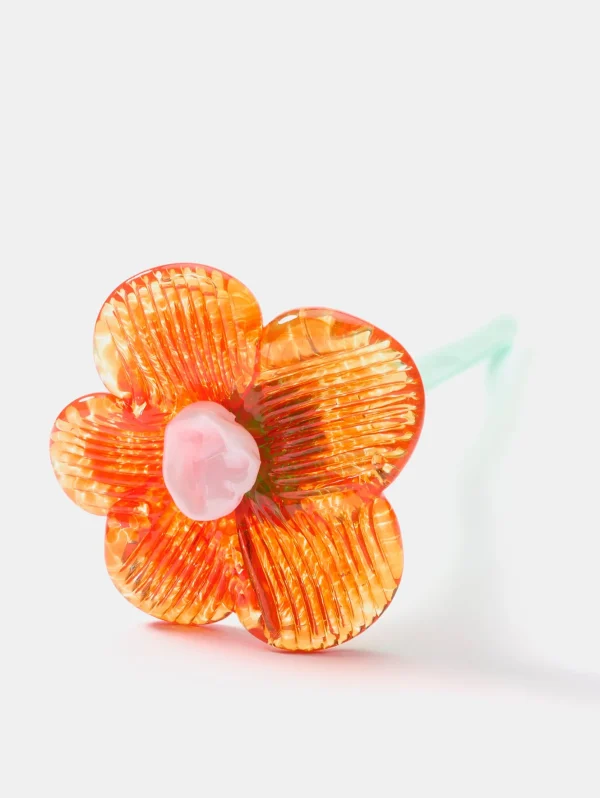 Shop HOFF MOUTHBLOWN CRYSTAL FLOWER ORANGE