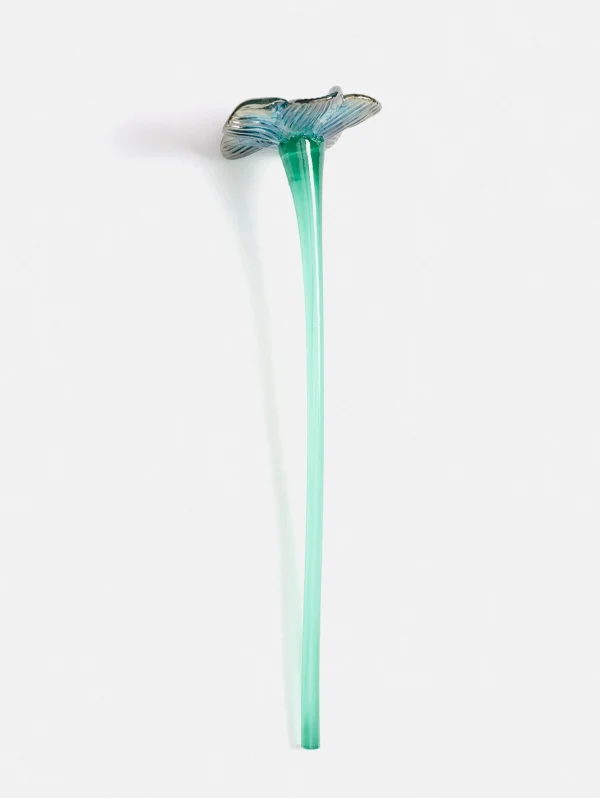 Best HOFF MOUTHBLOWN CRYSTAL FLOWER SILVER